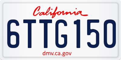 CA license plate 6TTG150