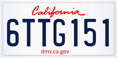 CA license plate 6TTG151