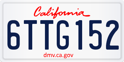 CA license plate 6TTG152