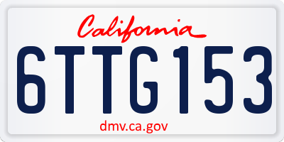 CA license plate 6TTG153