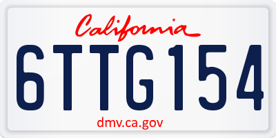 CA license plate 6TTG154