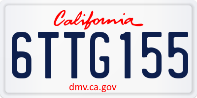 CA license plate 6TTG155