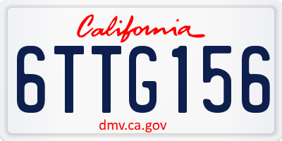 CA license plate 6TTG156