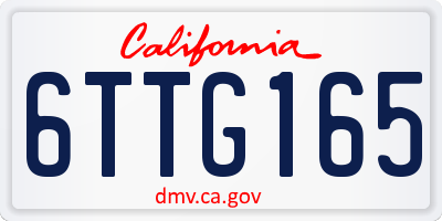 CA license plate 6TTG165