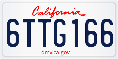 CA license plate 6TTG166