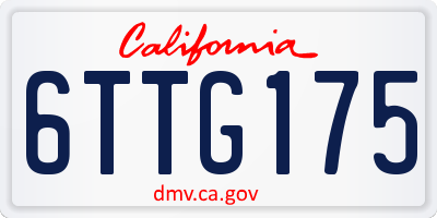 CA license plate 6TTG175