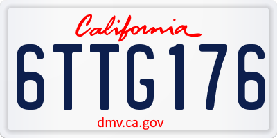 CA license plate 6TTG176