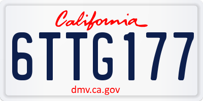 CA license plate 6TTG177