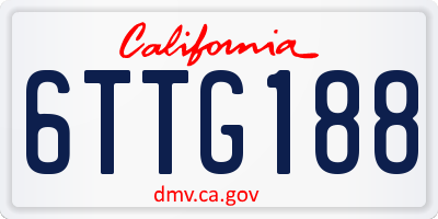 CA license plate 6TTG188