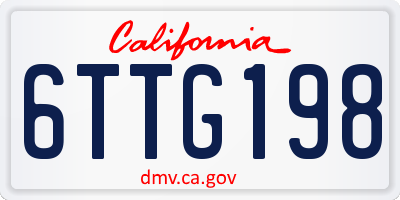 CA license plate 6TTG198