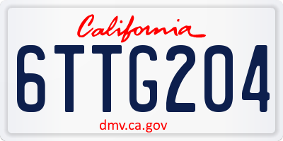 CA license plate 6TTG204