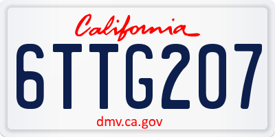 CA license plate 6TTG207