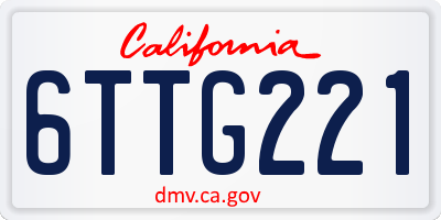CA license plate 6TTG221