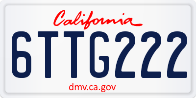 CA license plate 6TTG222