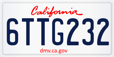 CA license plate 6TTG232