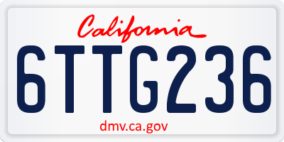 CA license plate 6TTG236