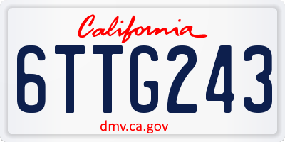 CA license plate 6TTG243