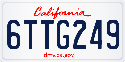 CA license plate 6TTG249