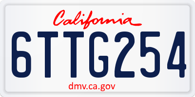 CA license plate 6TTG254