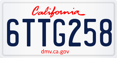 CA license plate 6TTG258