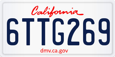 CA license plate 6TTG269