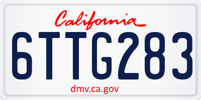 CA license plate 6TTG283
