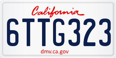 CA license plate 6TTG323
