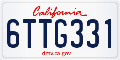 CA license plate 6TTG331