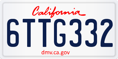 CA license plate 6TTG332