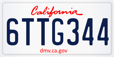 CA license plate 6TTG344
