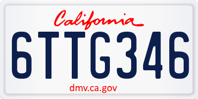 CA license plate 6TTG346