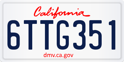 CA license plate 6TTG351