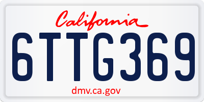 CA license plate 6TTG369