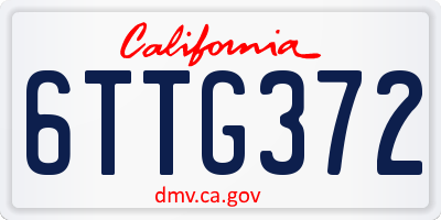 CA license plate 6TTG372