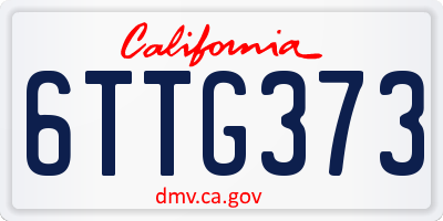 CA license plate 6TTG373