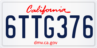 CA license plate 6TTG376