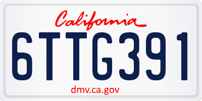 CA license plate 6TTG391