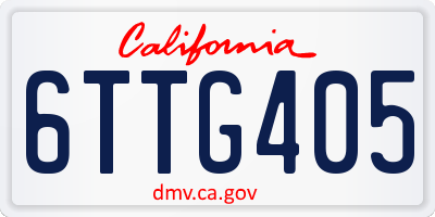 CA license plate 6TTG405