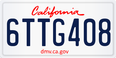 CA license plate 6TTG408