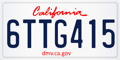 CA license plate 6TTG415