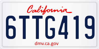 CA license plate 6TTG419