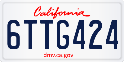 CA license plate 6TTG424