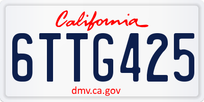 CA license plate 6TTG425