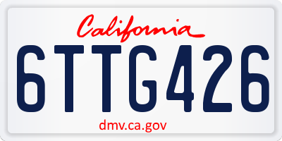 CA license plate 6TTG426