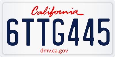CA license plate 6TTG445