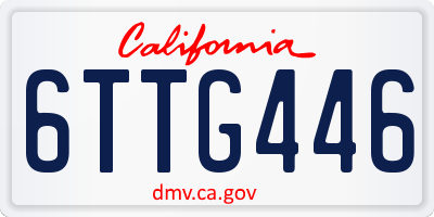 CA license plate 6TTG446