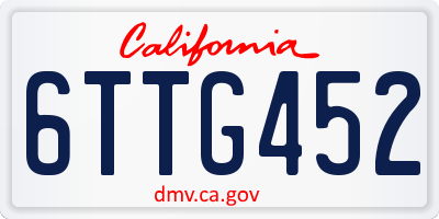 CA license plate 6TTG452