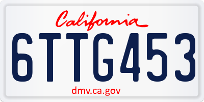 CA license plate 6TTG453