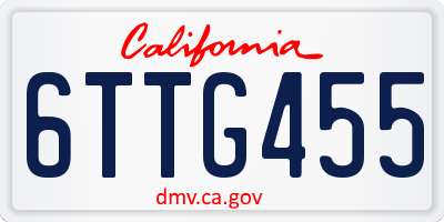 CA license plate 6TTG455