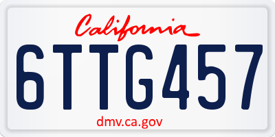 CA license plate 6TTG457